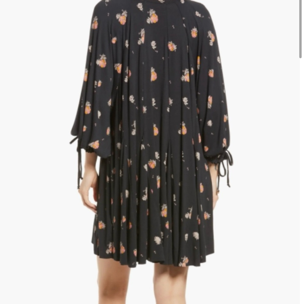 Free People Winter Sun Floral Tunic Dress Black Oversized  - Size M - Picture 4 of 15